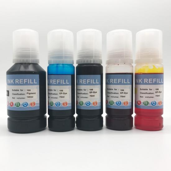 botella de recarga de tinta epson 105/106 para impresoras de inyección de tinta de cinco colores ecotank et-7750 / et-7700 